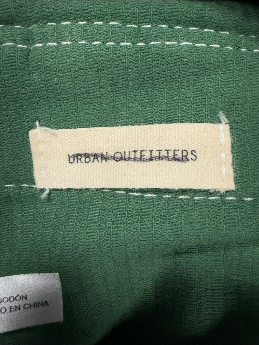 Urban Outfitters Corduroy Mini Backpack Embroidered Cat Celestial Green